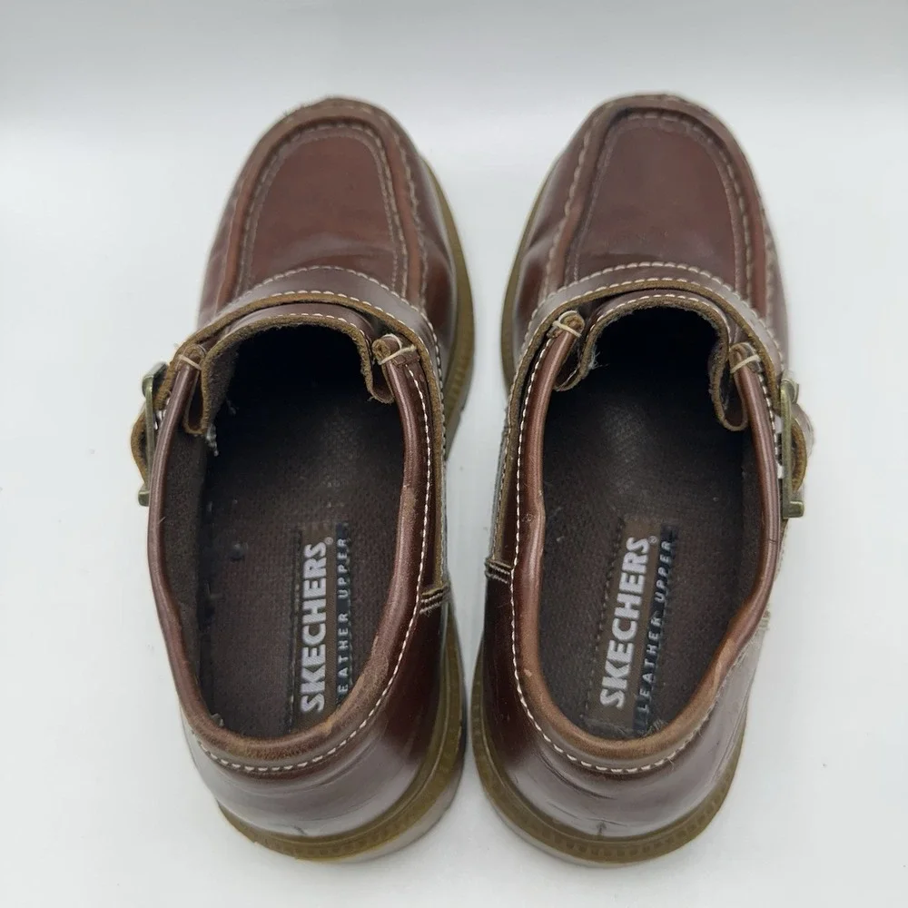 Skechers Buckle Platform Chukka‎ Chunky Lug Shoes Mens Sz 9.5 Y2K 90s Brown